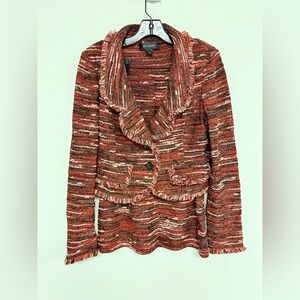 St. John Women's Textured Red and Black Blazer